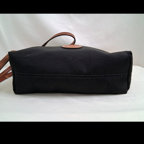 Dooney & Bourke Black Nylon Tan Straps Double Zip Crossbody Bag W Free Pouch - Picture 7 of 12